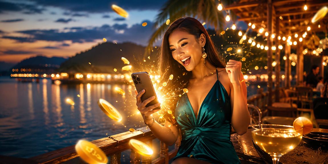 Pengguna Malaysia mengakses pertaruhan sukan pv20 melalui telefon pintar di Langkawi